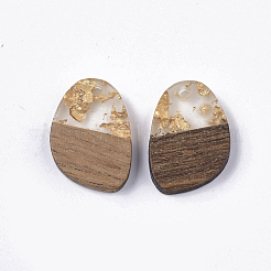 Pendentifs en résine transparente et bois de noyer&nbsp;X-RESI-Q210-006A-A01
