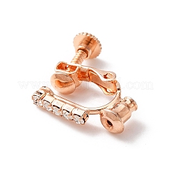 Boucles d'oreilles à clip en laiton avec strass en cristal&nbsp;FIND-WH0127-03RG