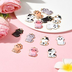 14 pièces 7 couleurs pendentifs en émail d'alliage de placage de rack&nbsp;FIND-FS0003-05