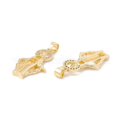Pendenti in zirconi cubici trasparenti in micro pavè di ottone&nbsp;KK-G415-23G