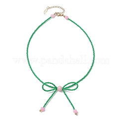 Colliers avec pendentif en graines de verre pour femmes&nbsp;NJEW-MZ00031-04