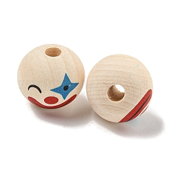 Perles européennes en bois imprimées&nbsp;WOOD-G022-06D