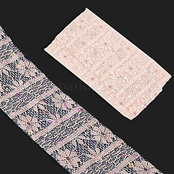 5 Yards Polyester-Blumenspitzenbänder mit Pailletten&nbsp;OCOR-GF0005-24D