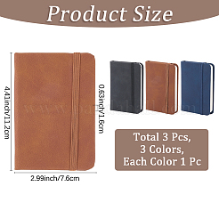 3 quaderno rettangolare in pelle PU da 3 colori&nbsp;AJEW-CL0003-36