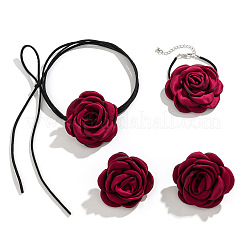 Halskette mit Anhänger aus rosa Wildlederimitat mit Satinstoff&nbsp;FS-WG3A334-01