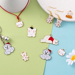 24pcs 6 pendentifs en émail en alliage de style&nbsp;ENAM-LS0001-88