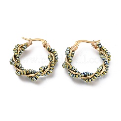Pendientes de aro de acero inoxidable 304&nbsp;EJEW-M196-C01-G