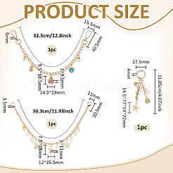 2 pz 2 stili imitazione oceano perla e acrilico e lega a forma di conchiglia stella marina catene decorative per borse&nbsp;FIND-BC0019-65