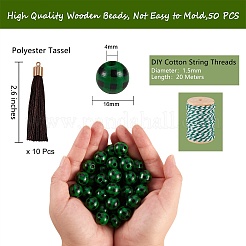 50pcs perles en bois naturel avec motif tartan&nbsp;DIY-SZ0003-11B