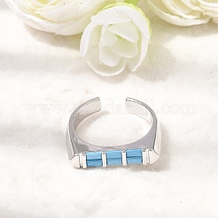 Bagues ouvertes en laiton avec micro pavé de zircones cubiques pour femmes&nbsp;RJEW-L343-02P