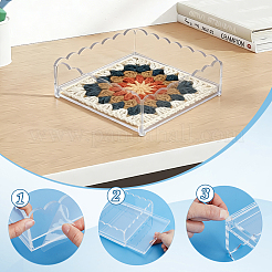 Plateaux carrés en acrylique&nbsp;ODIS-WH0007-013A
