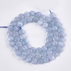 Natürlich gefärbte weiße Jade-Imitat-Aquamarin-Perlenstränge&nbsp;G-S354-27-1