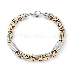 201 bracciali a catena bizantina in acciaio inossidabile&nbsp;BJEW-B078-164GP