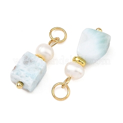 Anhänger aus natürlichem Larimar und Perlen&nbsp;PALLOY-JF06040