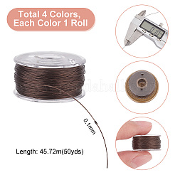 4 Rolle 4 Farben speziell beschichteter Polyester-Perlenfaden für Saatperlen&nbsp;OCOR-PH0002-65