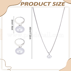 Sets aus Halsketten und Creolen mit runden Anhängern aus Kunstperlen aus Kunststoff&nbsp;SJEW-LP0001-22P