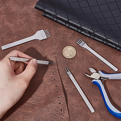 4 Stück 4 Stile DIY Schnürung Nähte Leder Handwerk Kits&nbsp;AJEW-UN0002-46