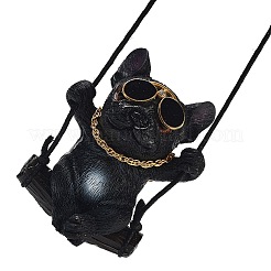 Jolies décorations de pendentif bouledogue oscillant en résine&nbsp;HJEW-A010-01C
