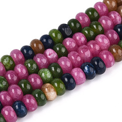 Gefärbt natürlichen weißen Jade Perlen Stränge&nbsp;G-T139-58B-01