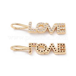 Pendenti in zirconi cubici trasparenti in micro pavè di ottone&nbsp;ZIRC-L093-76G