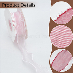 4 Rolle 4 Farben 5 Yards Organzaband mit Plastikperlen&nbsp;OCOR-WR0001-46