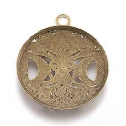 De style tibétain pendentifs en alliage creux&nbsp;TIBEP-F075-01AB-RS