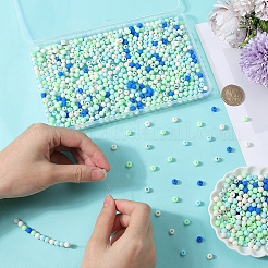 1000 perles acryliques opaques givrées&nbsp;OACR-SP0001-32B