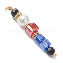 Pendenti in perle di vetro e conchiglia e perle di ottone&nbsp;PALLOY-JF04806