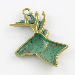 Große Anhänger aus Rentier / Hirsch-Zink-Legierung&nbsp;PALLOY-R065-080-FF