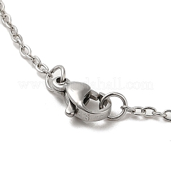 Collana pendente in acciaio inossidabile 201 anti-ossidazione con catene a maglie&nbsp;NJEW-E102-01P-04