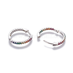 Créoles en laiton avec zircon cubique&nbsp;EJEW-O092-09P