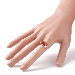 Runder geflochtener Fingerring aus natürlichen Edelsteinen&nbsp;RJEW-JR00502