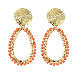 Aretes colgantes de latón con forma de lágrima&nbsp;EJEW-S261-04G