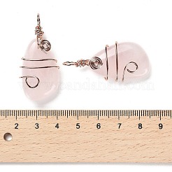 Natürlichen Rosenquarz Anhänger&nbsp;G-F763-03RG-05