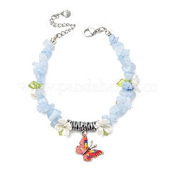 Bedruckte Schmetterlings-Charm-Armbänder aus Legierung&nbsp;BJEW-JB12404-03