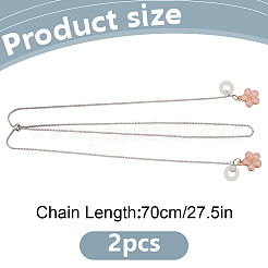 2 cadena para auriculares de acero inoxidable 304&nbsp;HJEW-DR00195