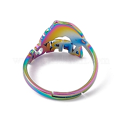 Anillo ajustable con mapa de África de acero inoxidable con revestimiento iónico (IP) 201 para mujer&nbsp;RJEW-C045-10M