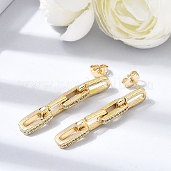 Boucles d'oreilles en laiton avec zircone cubique de micro pave&nbsp;KK-CBA5B62-02G