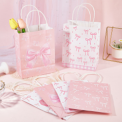 12 Stück 2 Farben Kraftpapiertüten mit Schleife und Griffen&nbsp;ABAG-WH20015-15
