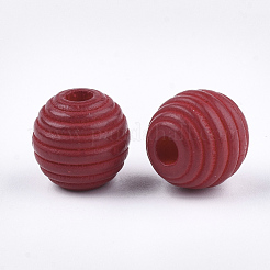 Cuentas de colmena de madera natural pintada&nbsp;WOOD-S049-04A-06