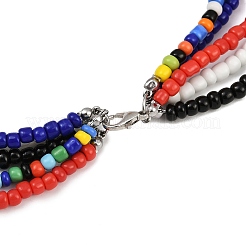 3 collana multifilo con perline di vetro bohémien&nbsp;NJEW-JN05354