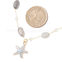 3 pz. 3 stili in ottone fatti a mano con pepite di morganite naturale&nbsp;NJEW-JN05366