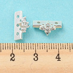 Collegamenti multi-filo con micro pavé di ottone con placcatura a cremagliera in zirconi cubici trasparenti&nbsp;KK-F864-05S