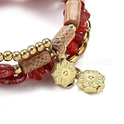 Braccialetto di perline di pietra multicolore fatto a mano in stile bohémien&nbsp;AJEW-Z038-01B