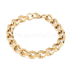 Pulseras de cadena de eslabones cubanos de acero inoxidable 304 para mujeres y hombres.&nbsp;BJEW-F488-31G