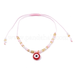 Pulseras de cuentas trenzadas de hilo de nylon ajustable&nbsp;BJEW-JB06009