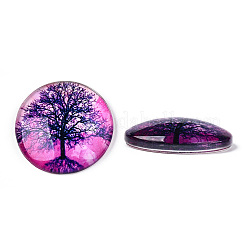 Halbrund / Dom Baummuster Glas flatback BlumeCabochons für DIY-Projekte&nbsp;LS-GGLA-Q037-25mm-M28-07