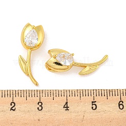 Véritable 18k plaqué or placage en laiton micro pave pendentifs en zircone cubique&nbsp;KK-R153-13B-G