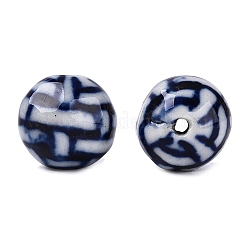Perles de porcelaine bleue et blanche&nbsp;PORC-N013-01