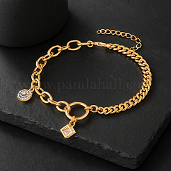 4 Stück 4 Stile Legierung Strass Charm Armbänder&nbsp;BJEW-HY0001-11